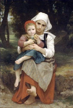  Breton Painting - Frere et soeur bretons Realism William Adolphe Bouguereau